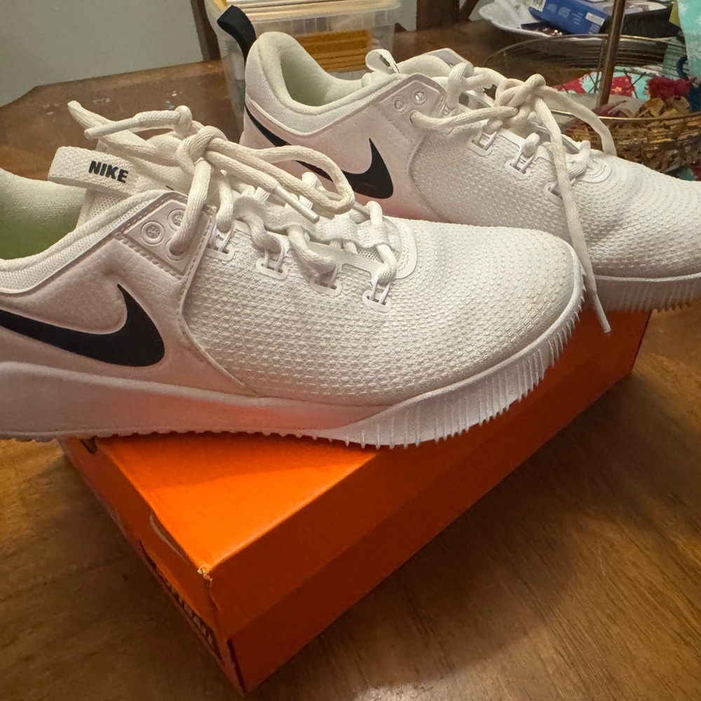 Nike Cream Sneakers with Black Logo